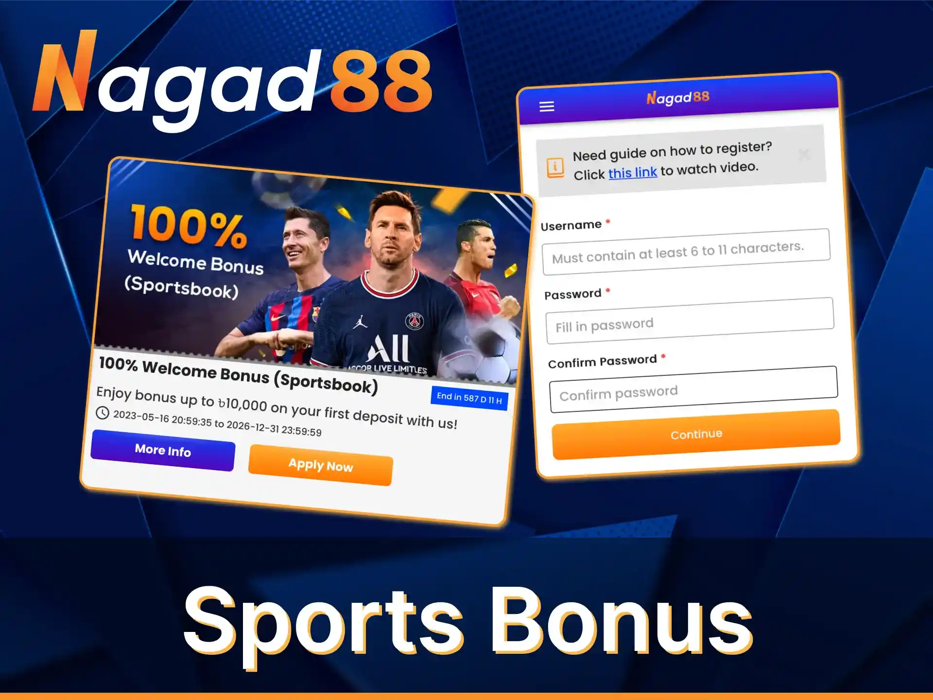 Nagad88 offers a great bonus on sport betting for new players.