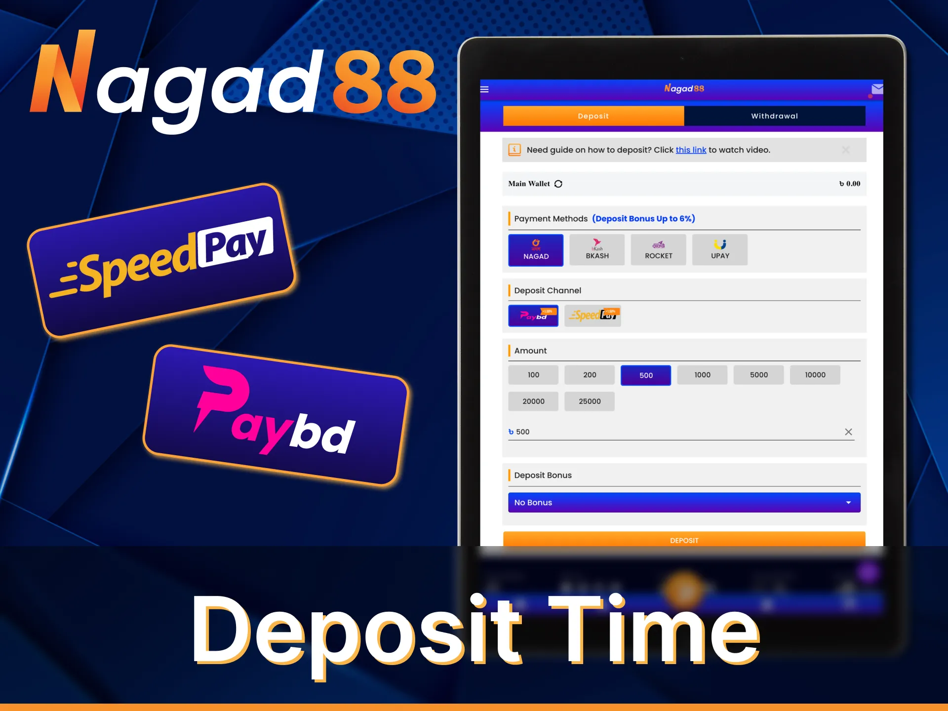 Nagad88 platform offers a fast way to fund your account.