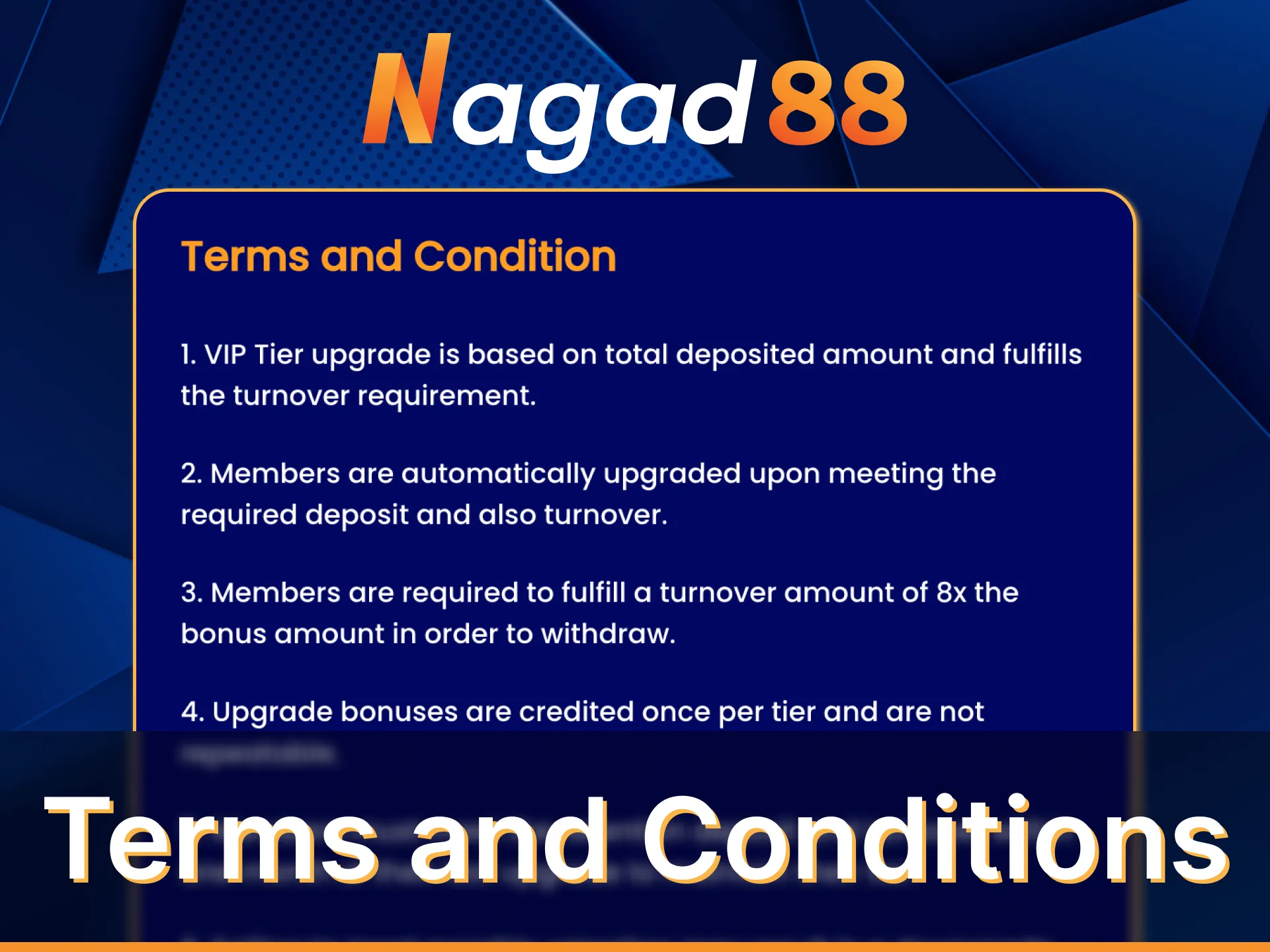 Nagad88 VIP program is available to all registered members.