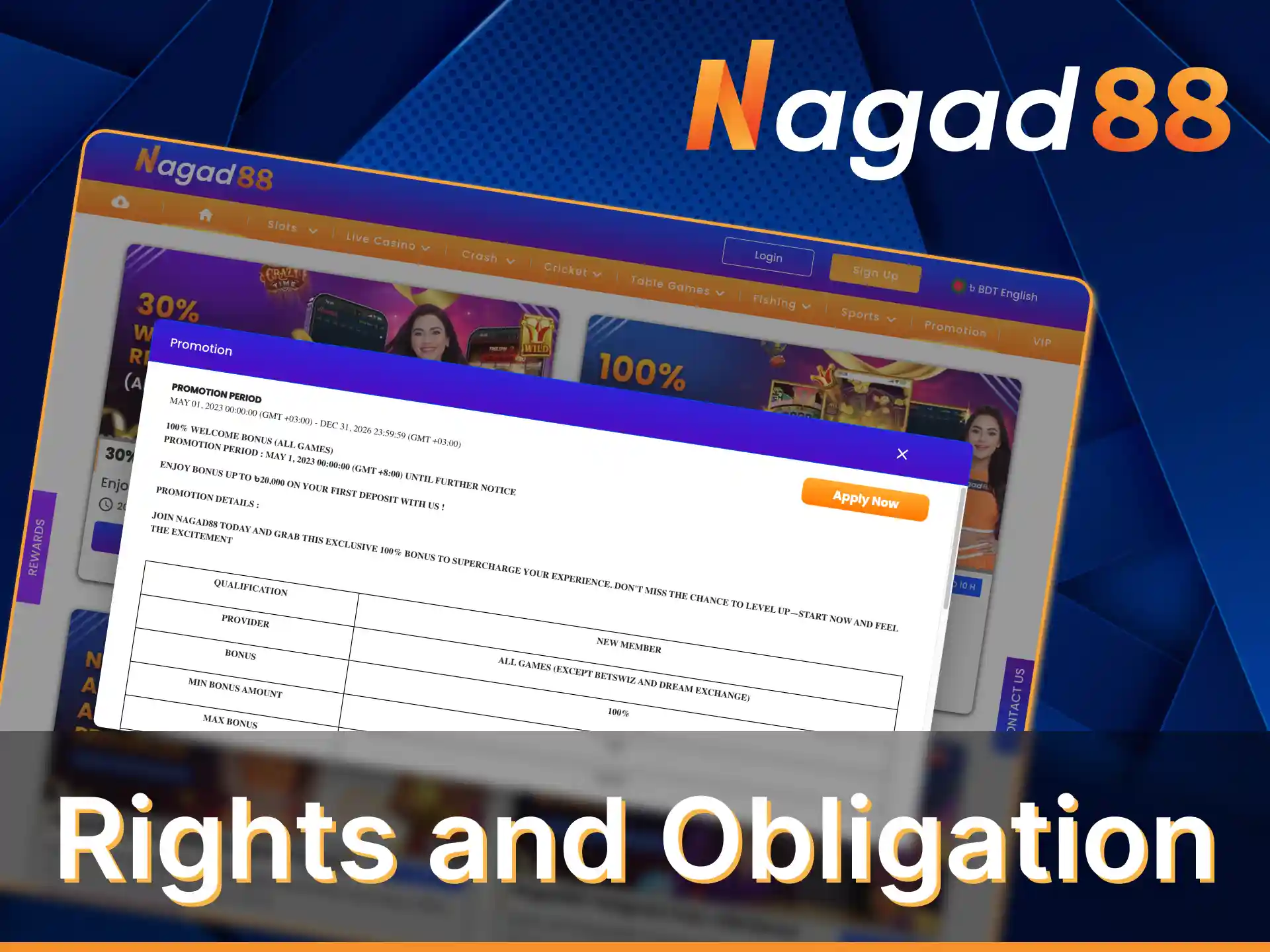 Read the following terms and conditions of Nagad88 affiliate program.